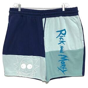 Ricky And Morty Sweat Shorts Mens 2XL 50-52 Loungewear Cartoon Comfy Gym Y2K